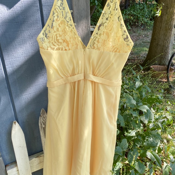 Canary Yellow Chiffon Lace Dress - 12 NWT - Picture 3 of 7